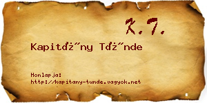 Kapitány Tünde névjegykártya