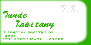 tunde kapitany business card